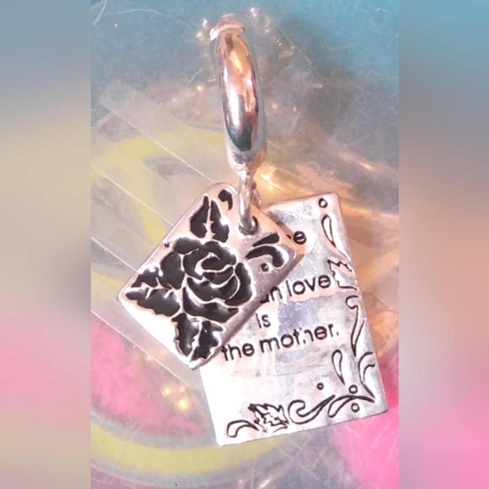 Vintage Silver Etched Rectangular 'Source Of Huma… - image 1